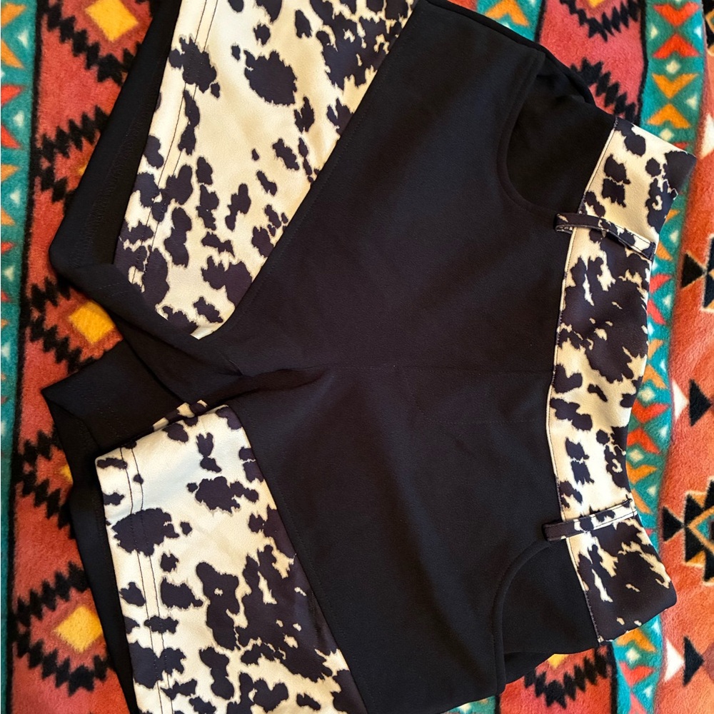 Crazy Train Black and White Cow Print Shorts